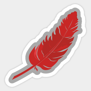 Red Parrot Feather Sticker